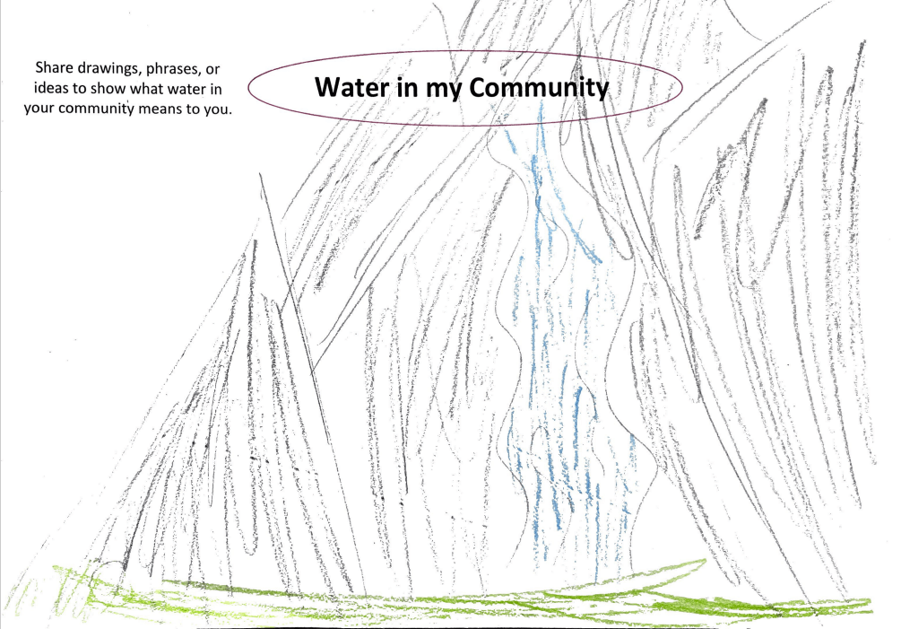 Drawing of waterfall