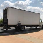 A moving truck with the traveling exhibition